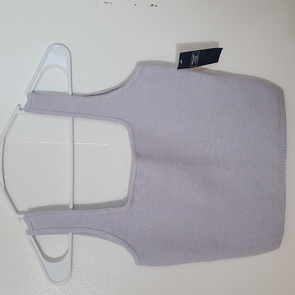 A&F Soft Collection Light Gray Knit Cropped Tank